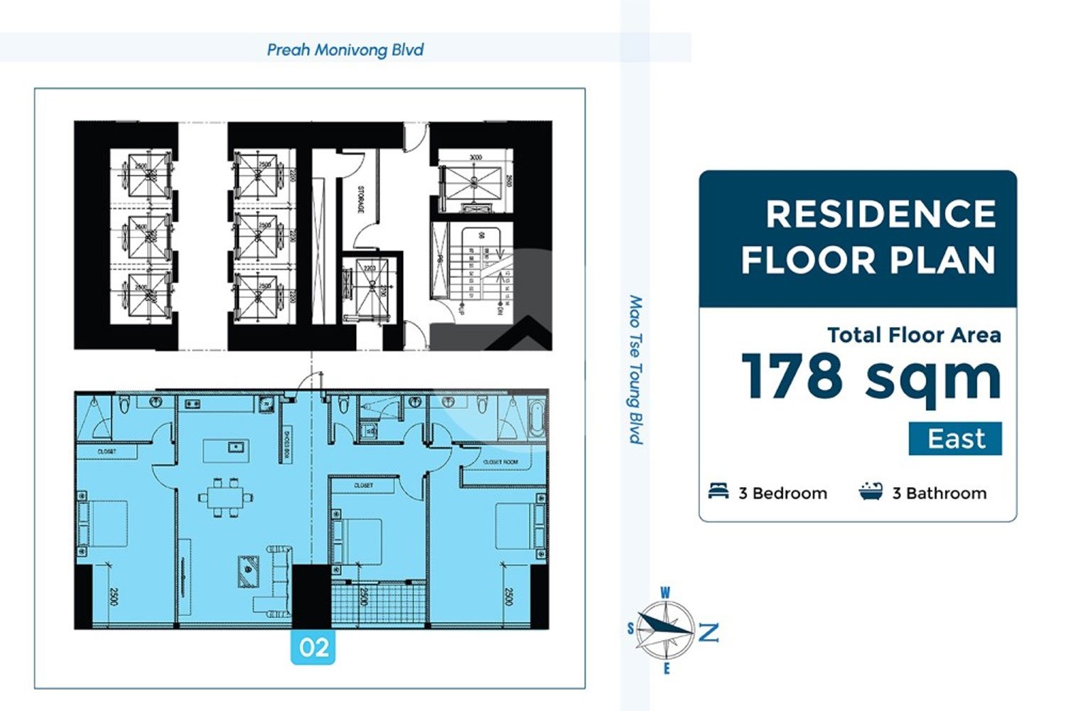 Penthouse East Facing