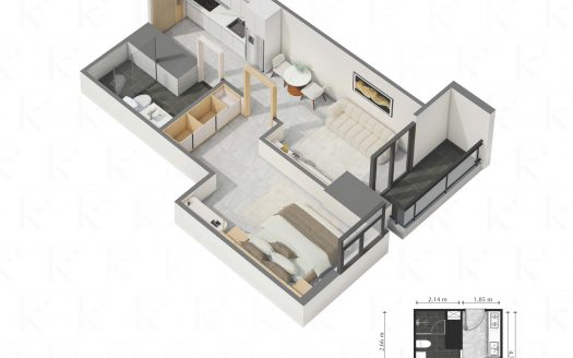 TypeD-Fully furnished 1-Bedroom Condo for Sale