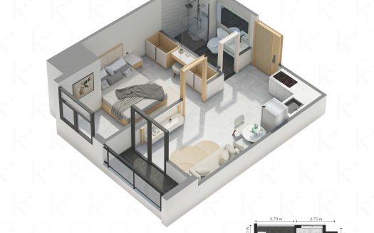 TypeG-Fully furnished 1-Bedroom Condo for Sale