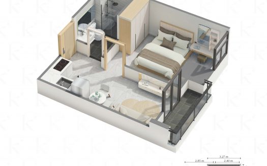 TypeJ-Fully furnished 1-Bedroom Condo for Sale